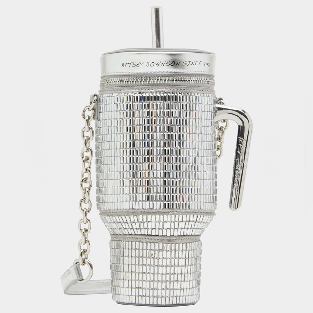BETSEY JOHNSON Tumbler PURSE -silver rhinestones- ADORABLE! NWT Retail $138